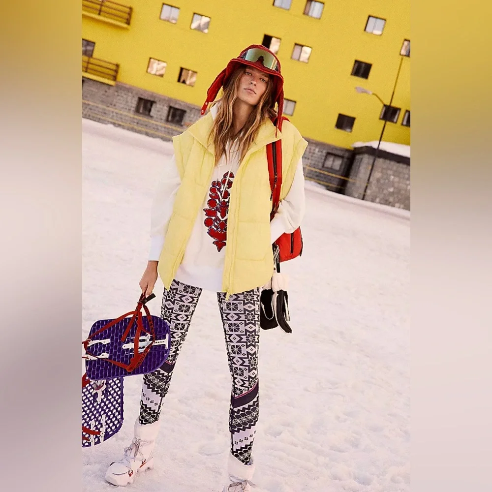 034.Free People Movement Myoko Jacquard Base Leggings NWT - Picture 3 of 10